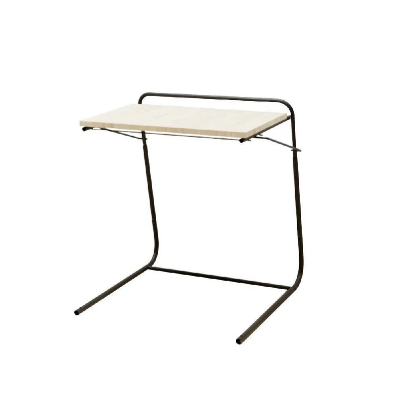 Mesa ajustable auxiliar de madera con estructura en acero piintado negro