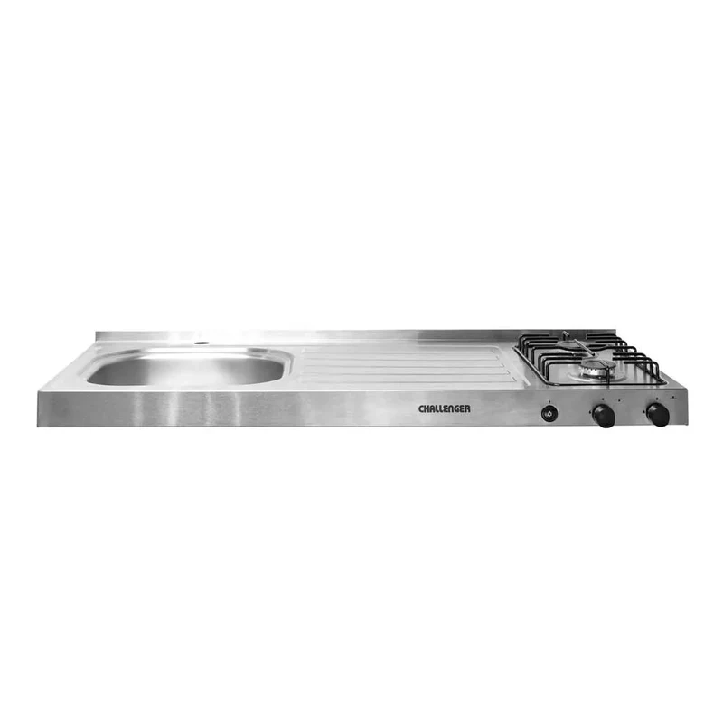 Mesón en Acero Inoxidable con Poceta Izquierda 120 cm