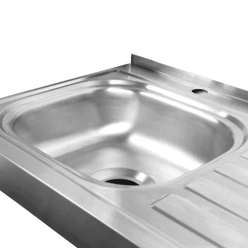 Mesón en Acero Inoxidable con Poceta Izquierda 120 cm