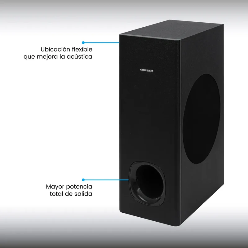 Barra de Sonido 80W Challenger, Negro