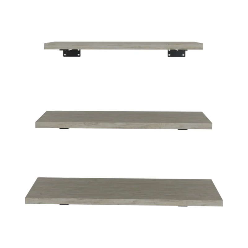 Repisas Flotantes con Soporte Set de 3, Pino