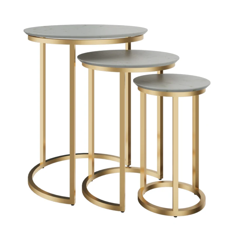 Mesa de Centro Tipo Marmolset de 3, Blanco Ibiza