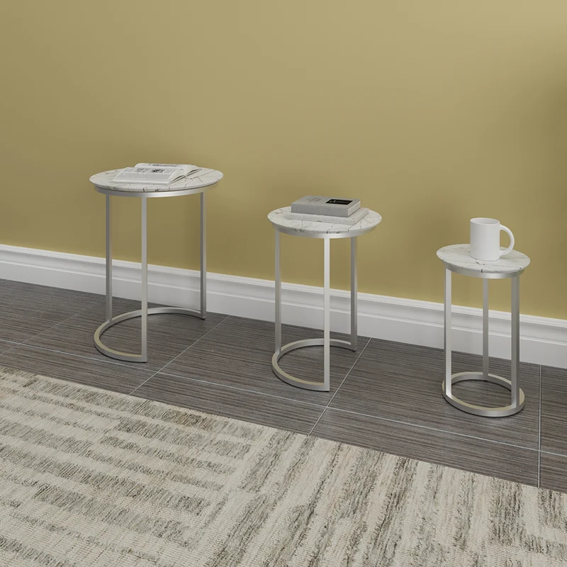Mesa de Centro Tipo Marmolset de 3, Rivera Marble
