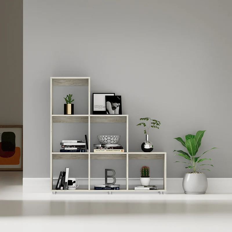 Mueble Biblioteca Escalera, Pino