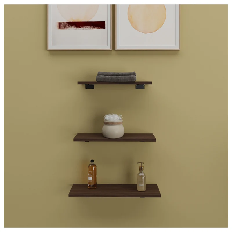 Repisas Flotantes con Soporte Set de 3, Chocolate
