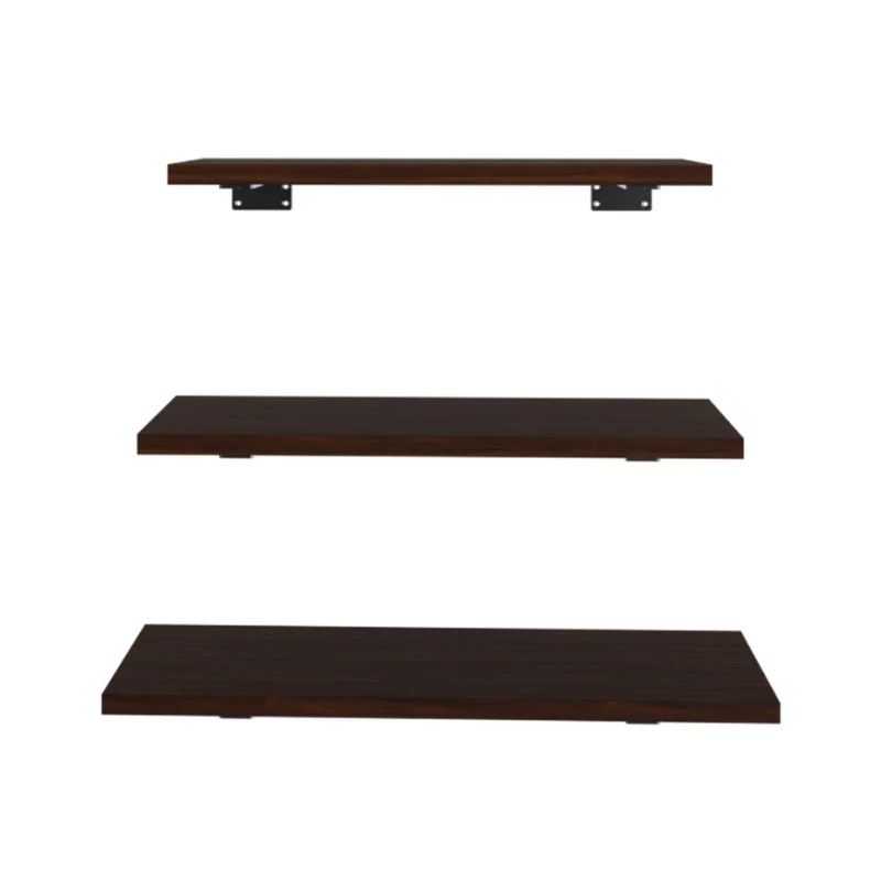 Repisas Flotantes con Soporte Set de 3, Chocolate