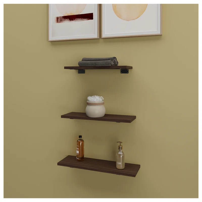 Repisas Flotantes con Soporte Set de 3, Chocolate