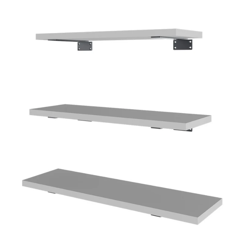 Repisas Flotantes con Soporte Set de 3, Blanco