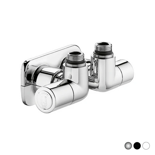 Valvola termostatizzabile detentore a doppia squadra versione sx 1/2 23 p.1 5 cromo
