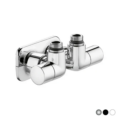 Valvola termostatizzabile detentore a doppia squadra versione dx 1/2 23 p.1 5 nero