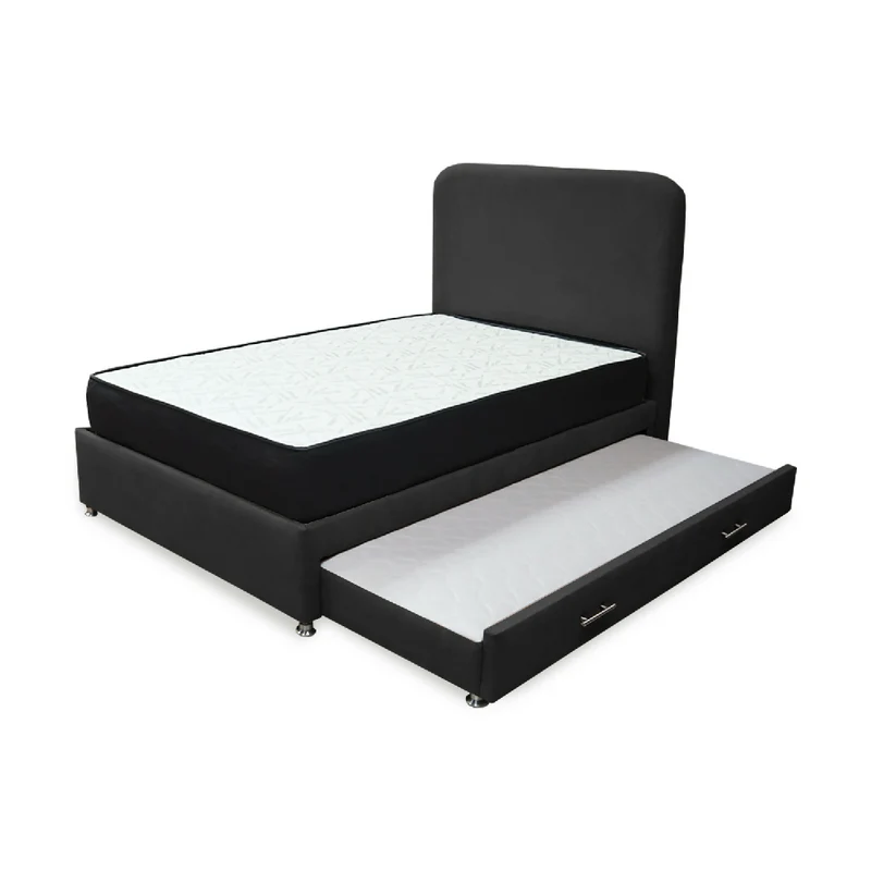 Combo Cama Tarima Nido Comfort 100 Sencillo Negro Más Espaldar