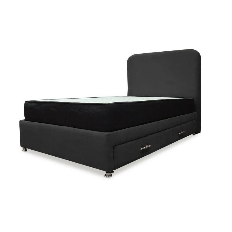 Combo Cama Tarima Nido Comfort 100 Sencillo Negro Más Espaldar