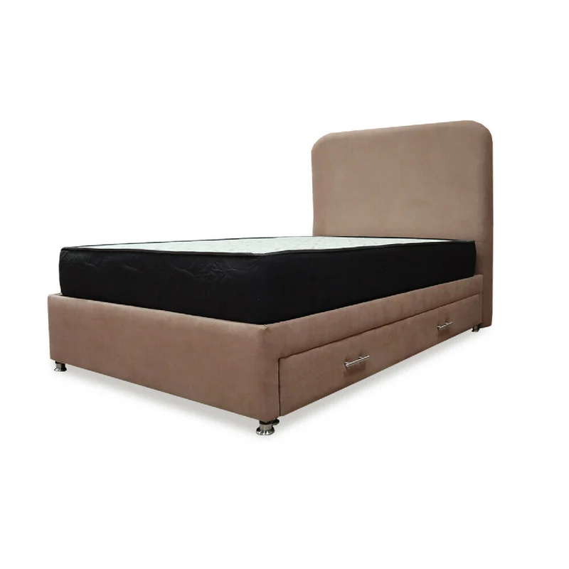 Combo Cama Tarima Nido Comfort 100 Sencillo Camel Más Espaldar