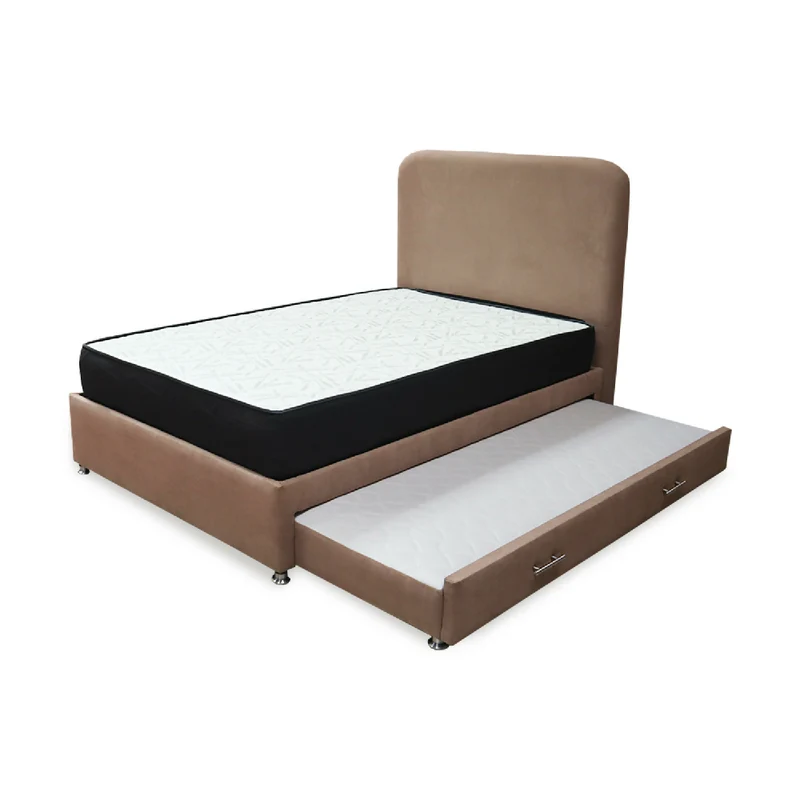 Combo Cama Tarima Nido Comfort 120 Semidoble Camel Más Espaldar