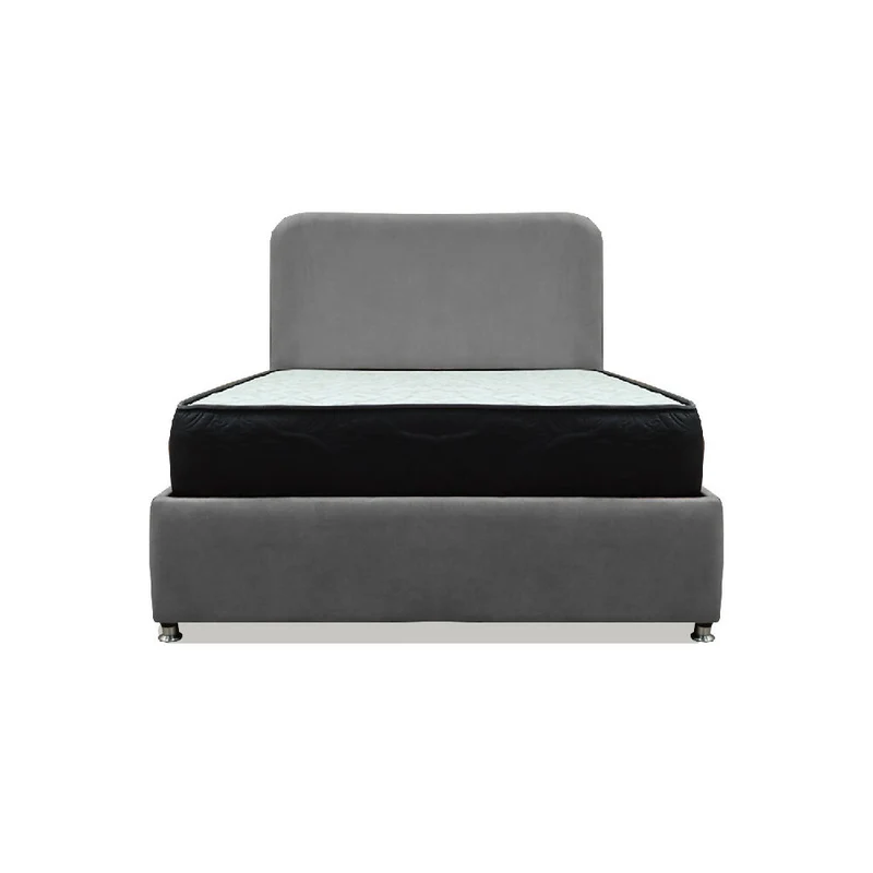 Combo Cama Tarima Nido Comfort 140 Doble Gris Más Espaldar