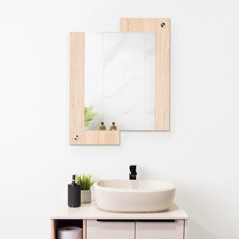 Espejo Rectangular Paduk, Color Madera Clara