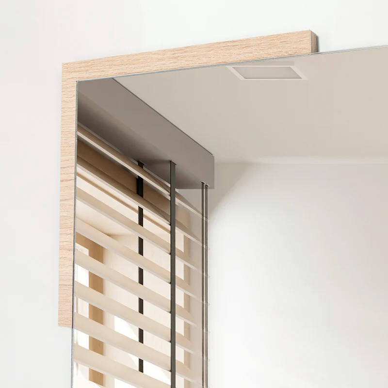 Espejo Rectangular Aleska, Color Madera Clara