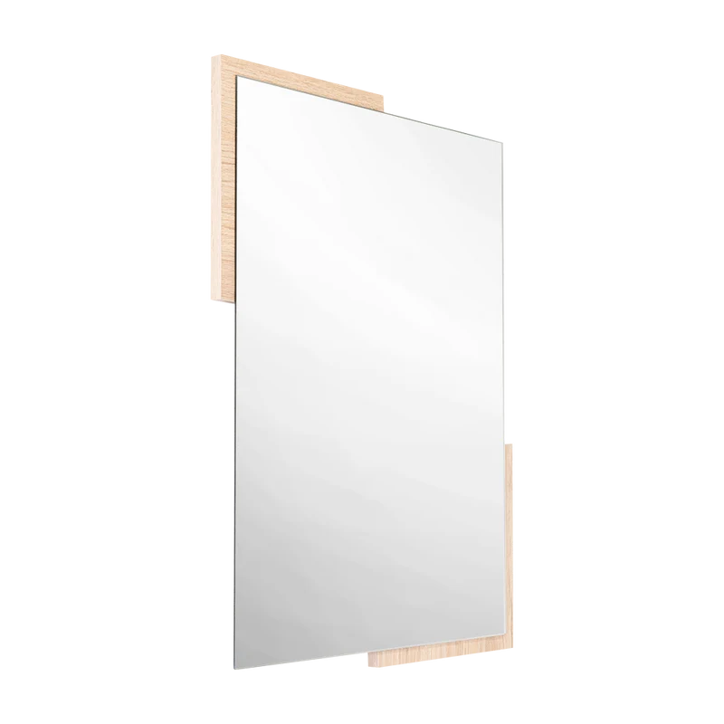 Espejo Rectangular Aleska, Color Madera Clara