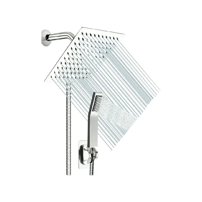 Kit Ducha Lluvia Cuadrado en Acero Inoxidable