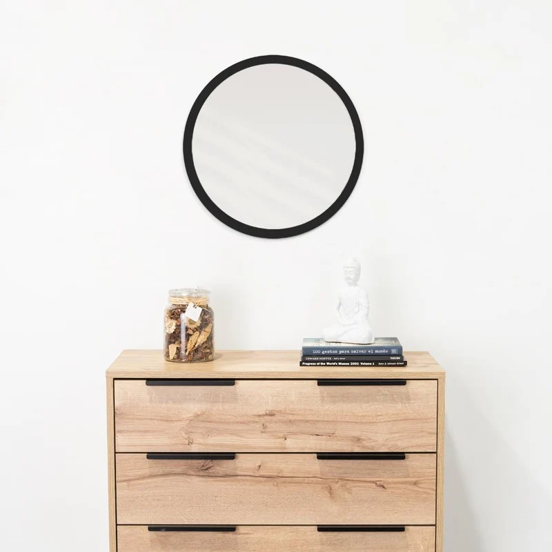 Espejo Circular Eli 60, Negro