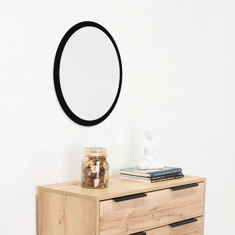 Espejo Circular Eli 60, Negro