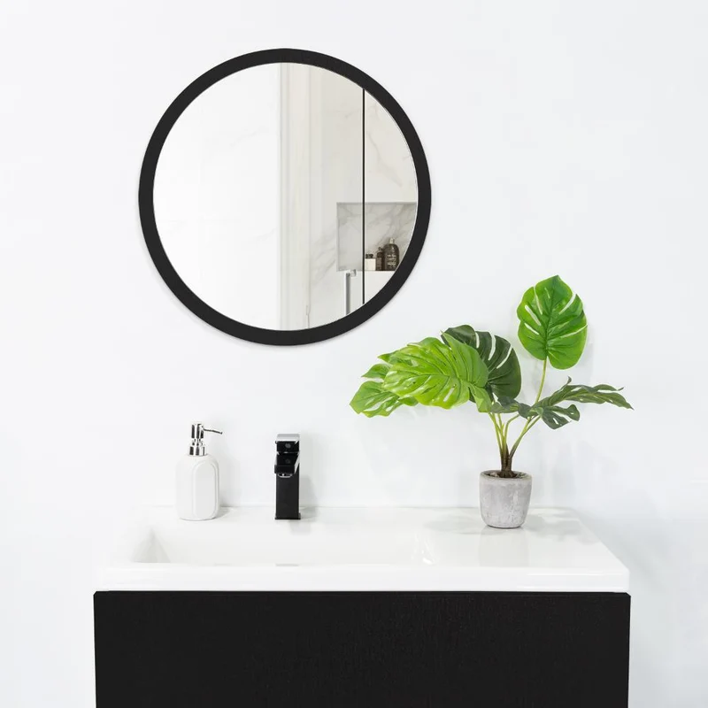 Espejo Circular Eli 60, Negro