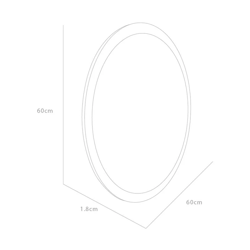 Espejo Circular Eli 60, Negro