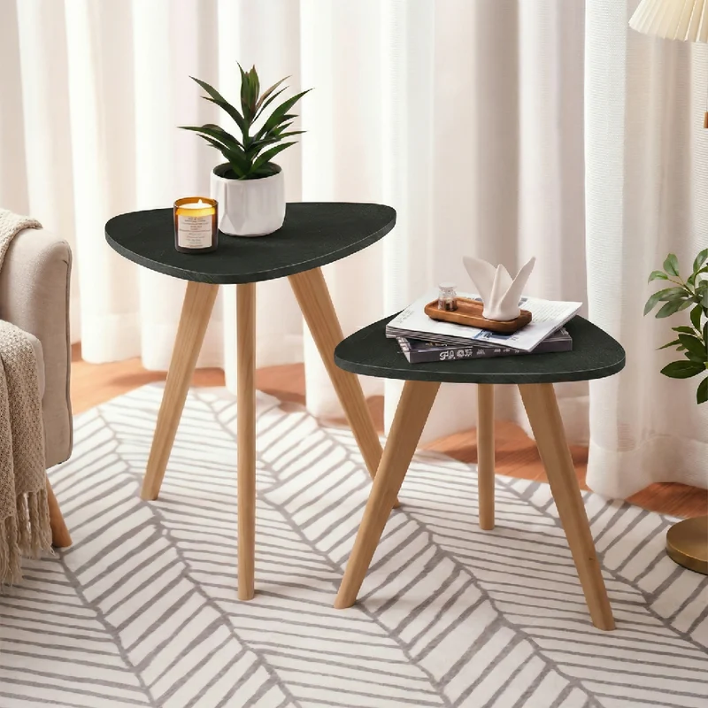 Mesa Nórdica Triangular Etna - Set x 2 - Mediana & Grande