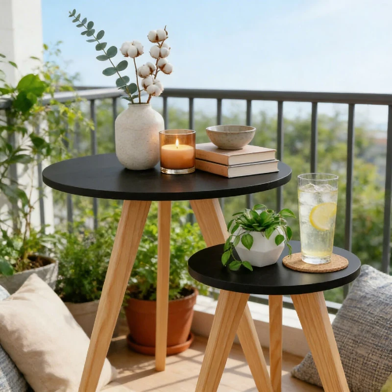 Mesa Auxiliar Circular Etna - Set X2 - Mediana & Grande