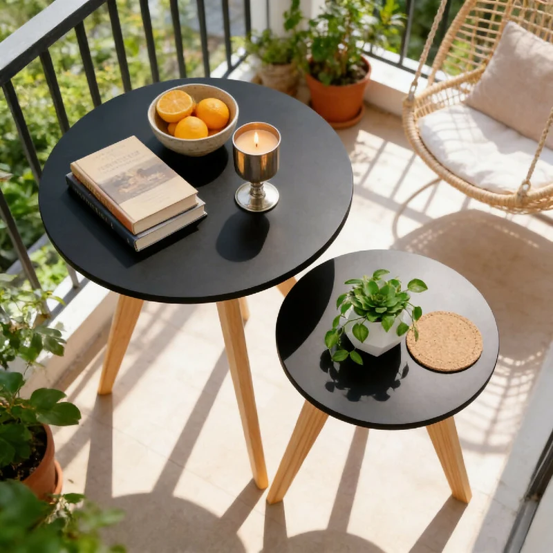 Mesa Auxiliar Circular Etna - Set X2 - Mediana & Grande