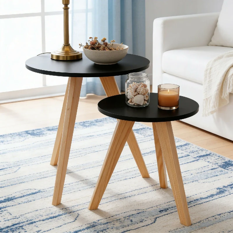 Mesa Auxiliar Circular Etna - Set X2 - Mediana & Grande