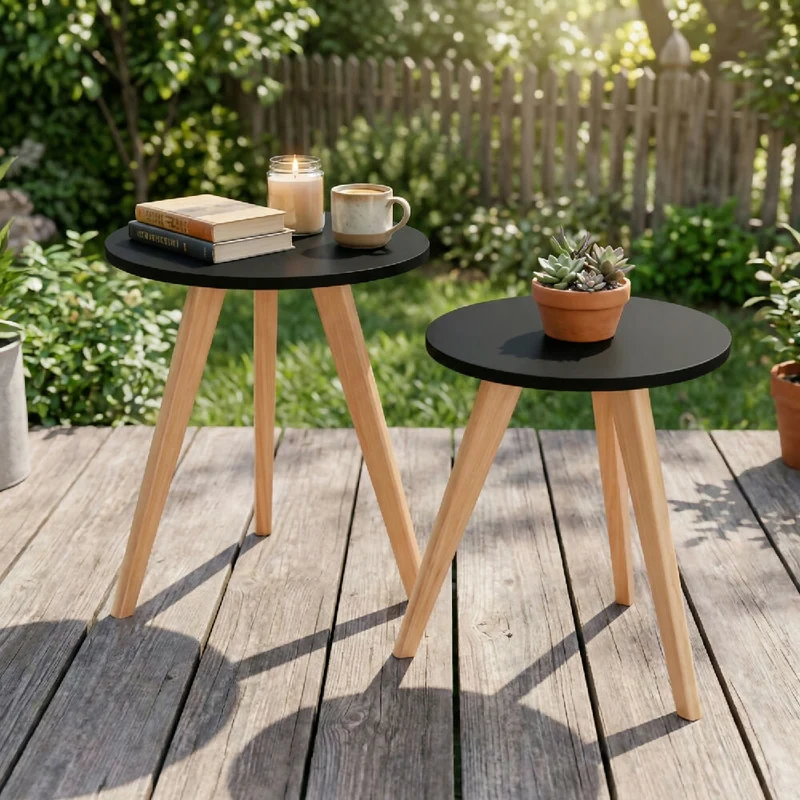 Mesa Auxiliar Circular Etna - Set X2 - Mediana & Grande
