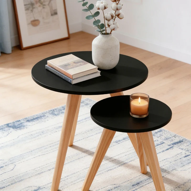 Mesa Auxiliar Circular Etna - Set X2 - Mediana & Grande