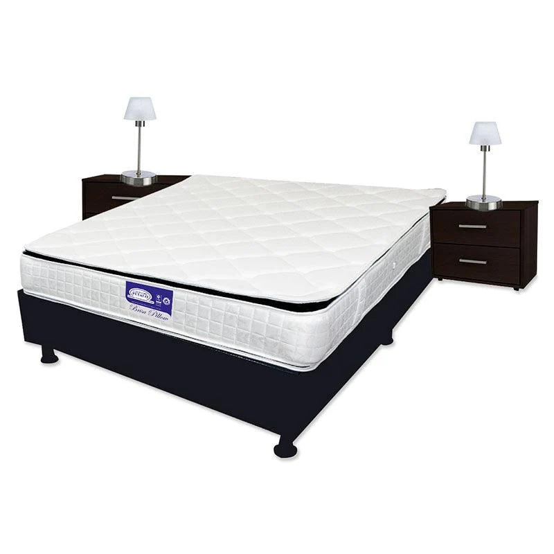 Combo Colchón Brisa Pillow 140 x 190 + Base Cama + Protector + 1 Almohada