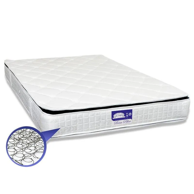 Combo Colchón Brisa Pillow 140 x 190 + Base Cama + Protector + 1 Almohada