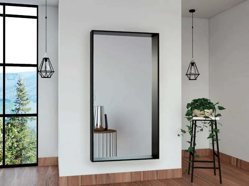 Espejo Rectangular Trento, con Marco en Madera