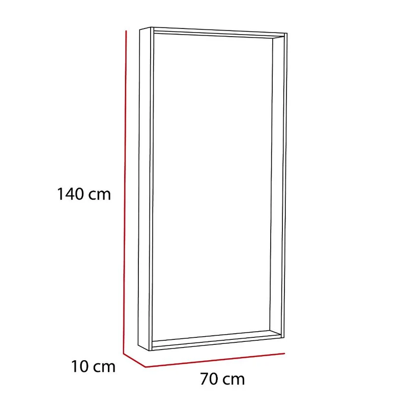 Espejo Rectangular Trento, con Marco en Madera