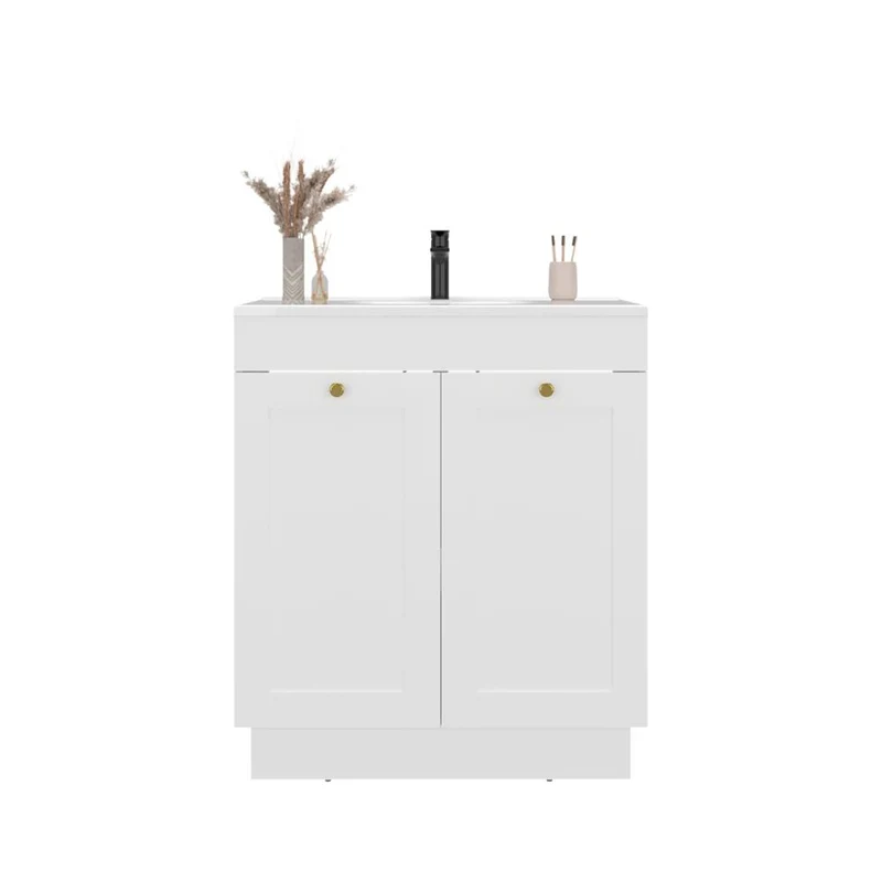 Mueble para Lavamanos Baluarte, Blanco Duqueza, Incluye Lavamanos Praia 30 ZF