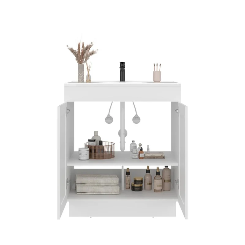Mueble para Lavamanos Baluarte, Blanco Duqueza, Incluye Lavamanos Praia 30 ZF