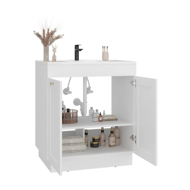 Mueble para Lavamanos Baluarte, Blanco Duqueza, Incluye Lavamanos Praia 30 ZF