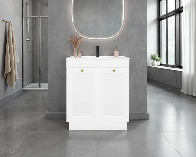 Mueble para Lavamanos Baluarte, Blanco Duqueza, Incluye Lavamanos Praia 30 ZF