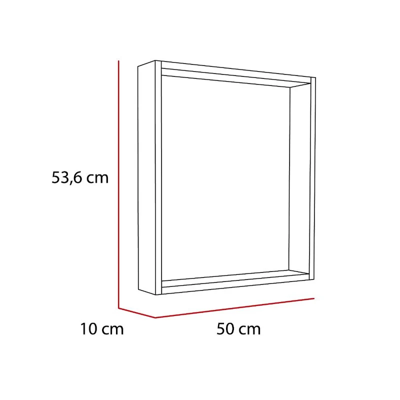 Espejo Rectangular Parma, con Marco en Madera