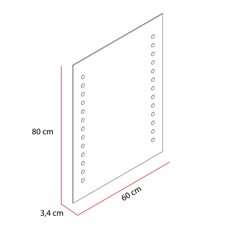 Espejo Rectangular Troy, con Luz LED