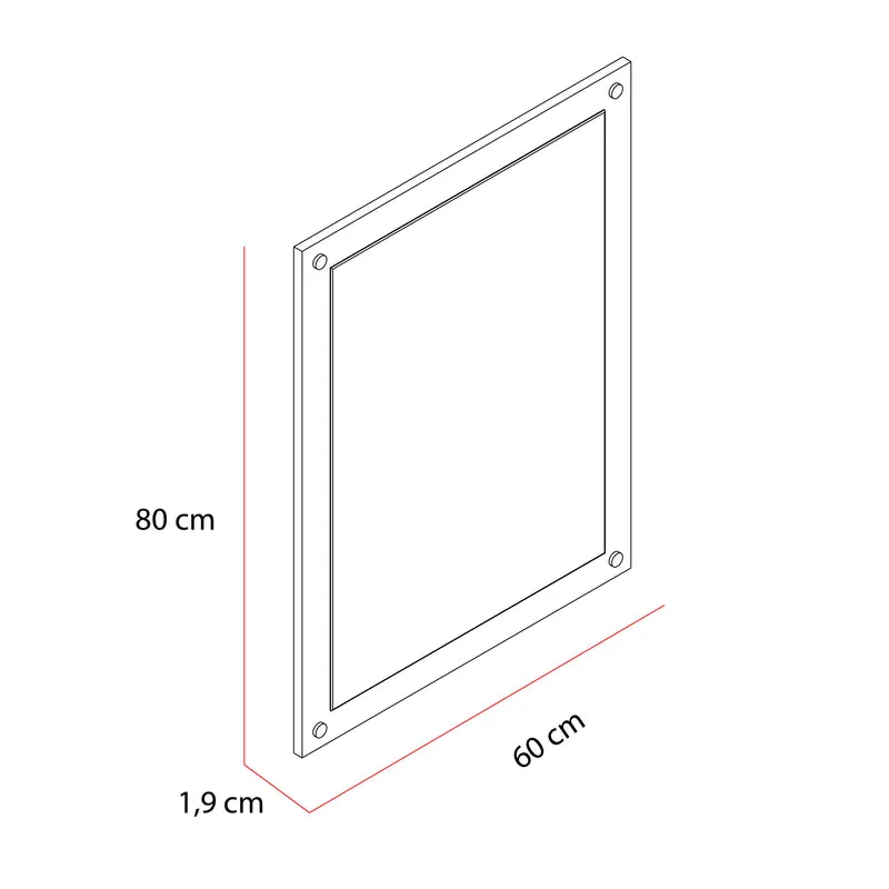 Espejo Rectangular Lille, Madera Clara