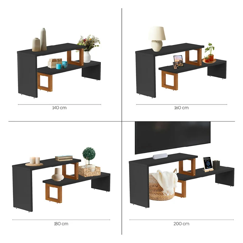 Mesa Auxiliar Glam Negro Almendra