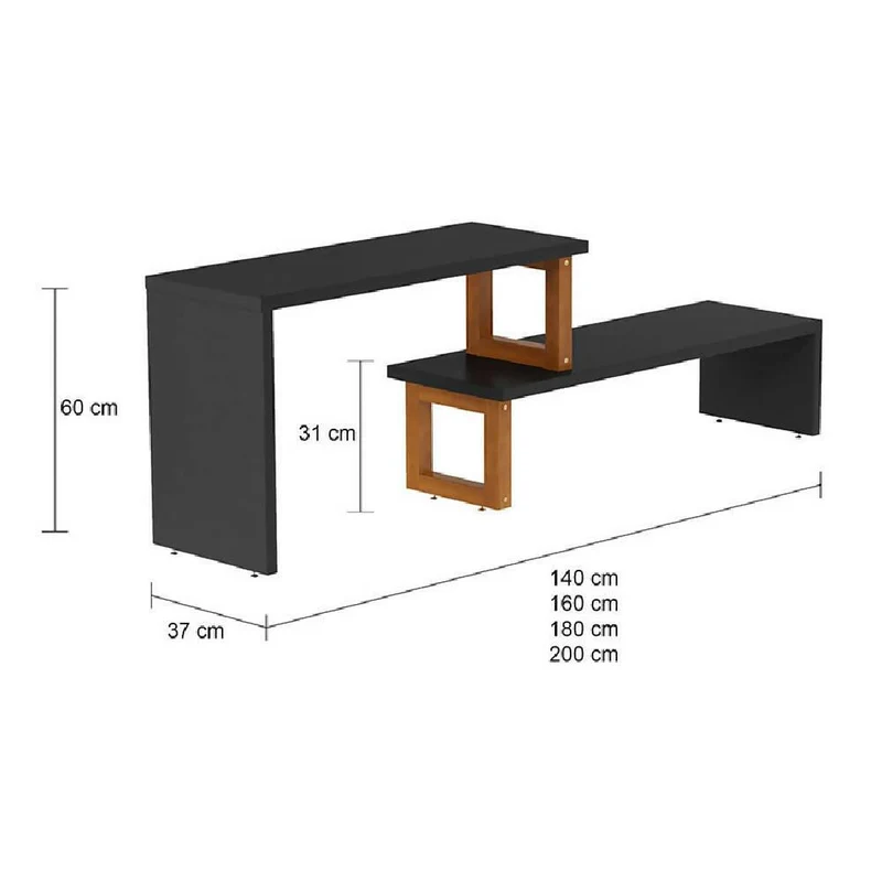 Mesa Auxiliar Glam Negro Almendra