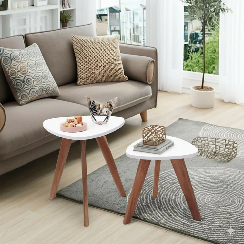 Mesa Nórdica Triangular - Set x 2 - Pequeña & Mediana