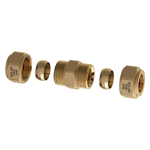 Nipple doppio con tenuta meccanica per impianti solari diam. 22