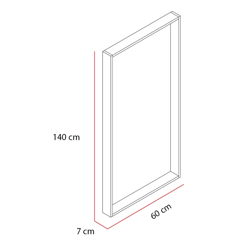 Espejo Trento Rectangular 140X60, con Diseño Moderno