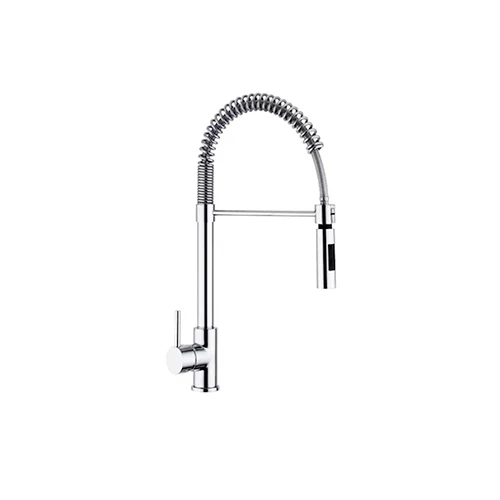 Miscelatore lavello con molla e doccia estraibile linea pin cromo
